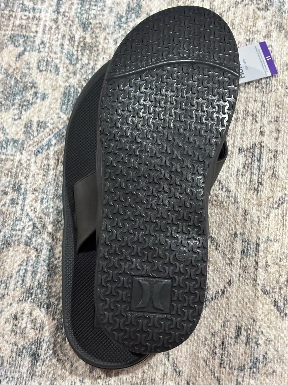 Hurley Black and Dark Gray Sandals